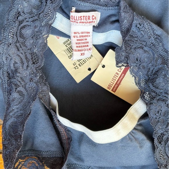 VINTAGE Hollister cotton lace tank Cami Tank Top Strappy New rare Y2K - Picture 5 of 6